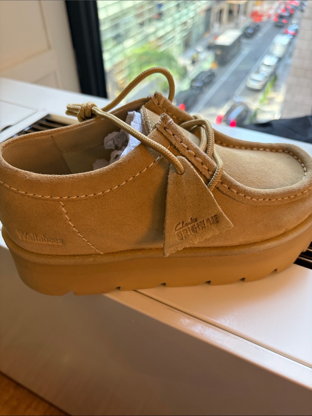 Clark Maple Suede Platform Moccasins